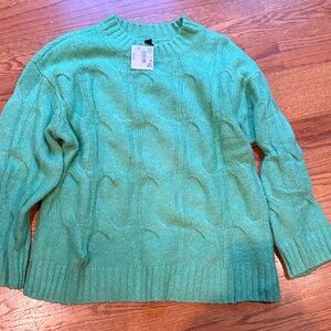 American Eagle Outfitters Mint Cable Knit Sweater